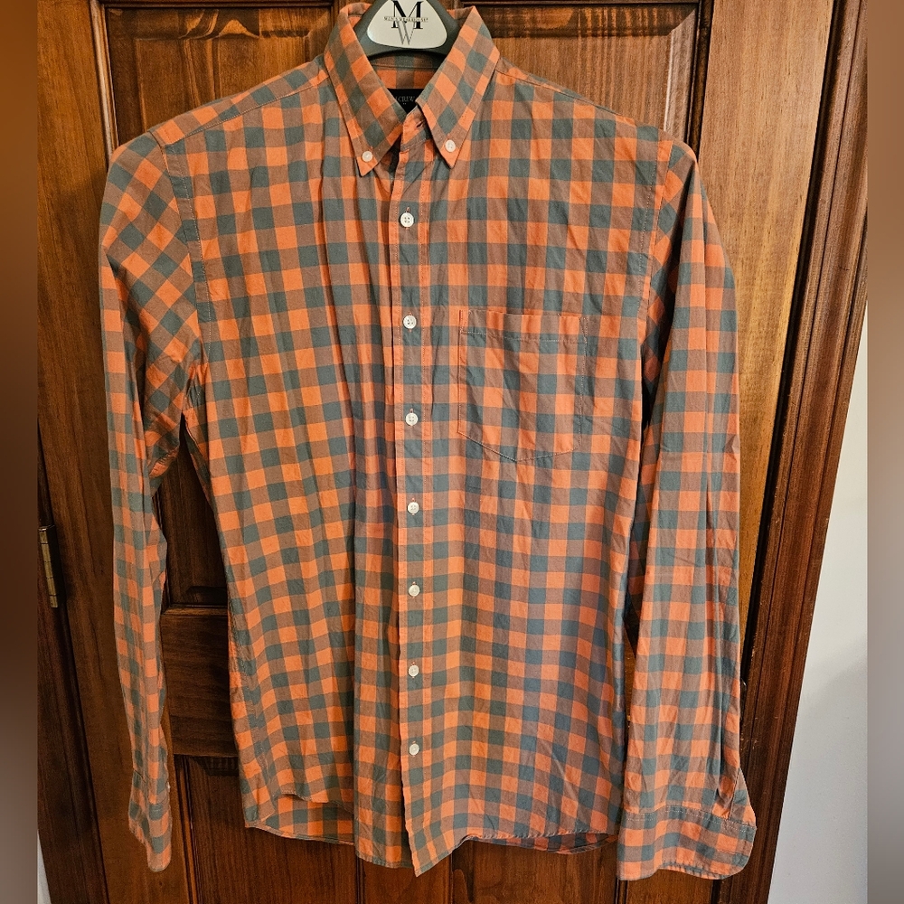 J. Crew Pink and Blue Checkered Button Down Shirt